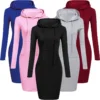 Ladies Autumn Hooded Dress